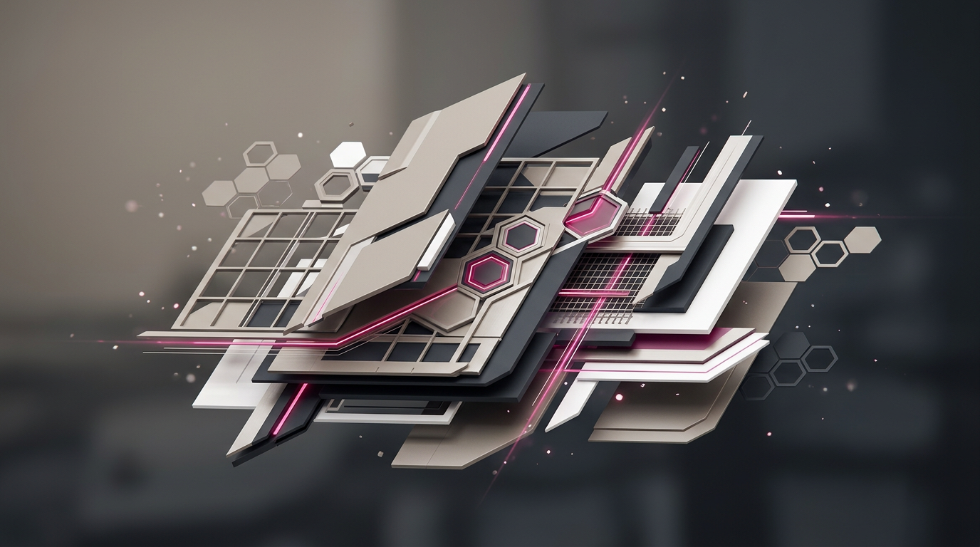 Abstrakte modulare 3D-Struktur